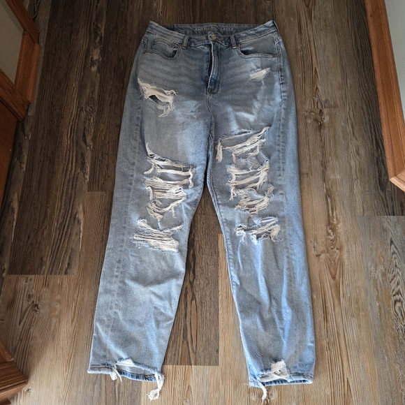 American Eagle Outfitters Denim - American Eagle, Women's, Size 12, Curvy Mom Jean, Perfect Shape, Holes